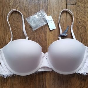 Aerie real happy strapless C34 light pink